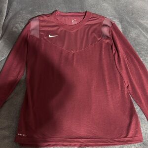 Nike Burgundy Dri-FIT Long Sleeve Shirt